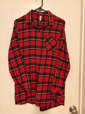 Acting Pro Red and Black Plaid Button-Down Shirt